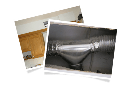 More than one appliance connected to the same exhaust duct, like a kitchen hood / More than one appliance connected to the same dryer duct, like a kitchen hood